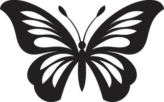 geformt Eleganz im schwarz Schmetterling Symbol schwarz Schmetterling Silhouette ein modern Schönheit vektor