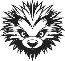 Stachelschwein Spitze Eleganz schwarz Feder Stachelschwein Emblem vektor