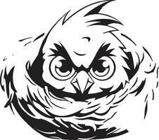 monochromatisch Heiligtum Vogel Nest Logo Nest von Kompliziertheit noir Vogel Nest Symbol vektor