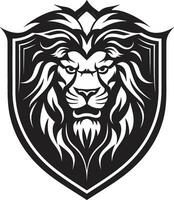 Löwen Legende Emblem Logo Exzellenz heftig Wächter Löwe Symbol Design vektor