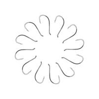 konstnärlig cirkel form skapas från fiske krok silhuett sammansättning, kan använda sig av för logotyp gram, dekoration, utsmyckad, konst illustration eller grafisk design element. vektor illustration