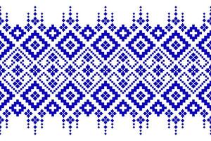 Indigo Marine Blau geometrisch traditionell ethnisch Muster Ikat nahtlos Muster Rand abstrakt Design zum Stoff drucken Stoff Kleid Teppich Vorhänge und Sarong aztekisch afrikanisch indisch indonesisch vektor