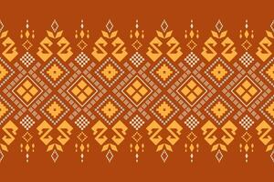 orange årgångar korsa sy traditionell etnisk mönster paisley blomma ikat bakgrund abstrakt aztec afrikansk indonesiska indisk sömlös mönster för tyg skriva ut trasa klänning matta gardiner och sarong vektor