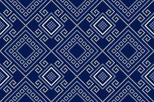 indigo Marin blå geometrisk traditionell etnisk mönster ikat sömlös mönster gräns abstrakt design för tyg skriva ut trasa klänning matta gardiner och sarong aztec afrikansk indisk indonesiska vektor