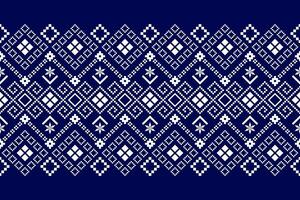 indigo Marin blå geometrisk traditionell etnisk mönster ikat sömlös mönster gräns abstrakt design för tyg skriva ut trasa klänning matta gardiner och sarong aztec afrikansk indisk indonesiska vektor