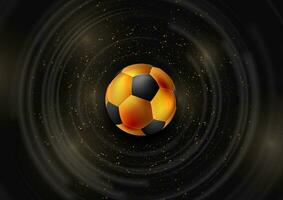 lyx sport bakgrund med gyllene prickar och fotboll boll vektor