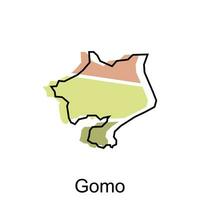 Karta stad av gomo design mall, vektor symbol, tecken, översikt illustration.