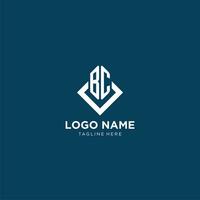 Initiale bc Logo Platz Rhombus mit Linien, modern und elegant Logo Design vektor