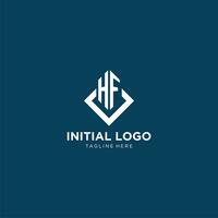 Initiale hf Logo Platz Rhombus mit Linien, modern und elegant Logo Design vektor