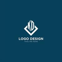 Initiale ko Logo Platz Rhombus mit Linien, modern und elegant Logo Design vektor