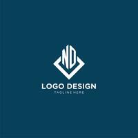 Initiale Nein Logo Platz Rhombus mit Linien, modern und elegant Logo Design vektor