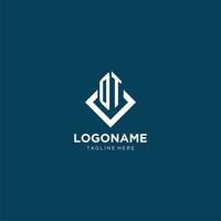 Initiale ot Logo Platz Rhombus mit Linien, modern und elegant Logo Design vektor