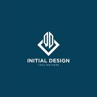 Initiale qd Logo Platz Rhombus mit Linien, modern und elegant Logo Design vektor