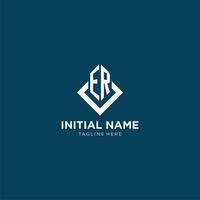 Initiale äh Logo Platz Rhombus mit Linien, modern und elegant Logo Design vektor