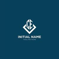 Initiale ce Logo Platz Rhombus mit Linien, modern und elegant Logo Design vektor