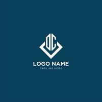 första dc logotyp fyrkant romb med rader, modern och elegant logotyp design vektor
