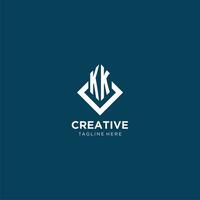 Initiale kk Logo Platz Rhombus mit Linien, modern und elegant Logo Design vektor