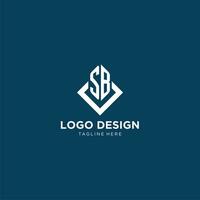 Initiale jdn Logo Platz Rhombus mit Linien, modern und elegant Logo Design vektor