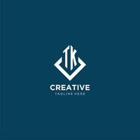 Initiale tk Logo Platz Rhombus mit Linien, modern und elegant Logo Design vektor