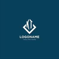 Initiale kt Logo Platz Rhombus mit Linien, modern und elegant Logo Design vektor