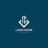 Initiale tc Logo Platz Rhombus mit Linien, modern und elegant Logo Design vektor