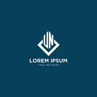 Initiale un Logo Platz Rhombus mit Linien, modern und elegant Logo Design vektor