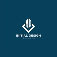 Initiale mq Logo Platz Rhombus mit Linien, modern und elegant Logo Design vektor