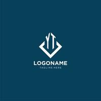 Initiale yt Logo Platz Rhombus mit Linien, modern und elegant Logo Design vektor