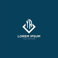 Initiale ya Logo Platz Rhombus mit Linien, modern und elegant Logo Design vektor