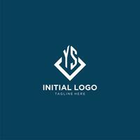 första ys logotyp fyrkant romb med rader, modern och elegant logotyp design vektor
