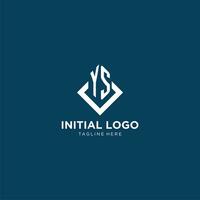 Initiale y Logo Platz Rhombus mit Linien, modern und elegant Logo Design vektor