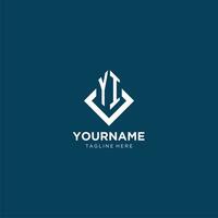 Initiale yi Logo Platz Rhombus mit Linien, modern und elegant Logo Design vektor