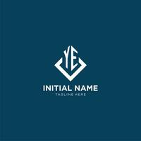 Initiale Ihr Logo Platz Rhombus mit Linien, modern und elegant Logo Design vektor