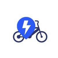 elektrisch Fahrrad oder Fahrrad Vektor Symbol auf Weiß