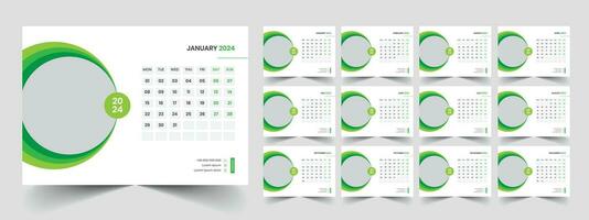 Kalender 2024 Woche Start Montag korporativ Design Planer Vorlage vektor