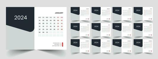 kalender 2024 vecka Start måndag företags- design planerare mall vektor