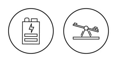 batteri och gungbräda ikon vektor