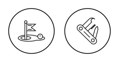 Golf und schweizerisch Heer Messer Symbol vektor