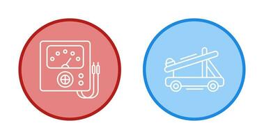 Voltmeter und Katapult Symbol vektor