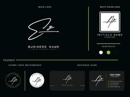 Blumen- ez Luxus Unterschrift Brief Logo, modern kreativ ez Logo Symbol Design vektor