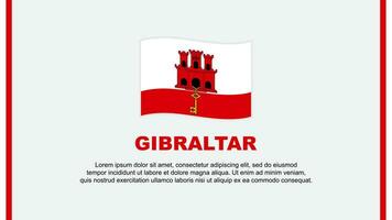 Gibraltar Flagge abstrakt Hintergrund Design Vorlage. Gibraltar Unabhängigkeit Tag Banner Sozial Medien Vektor Illustration. Gibraltar Karikatur