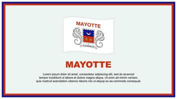 Mayotte Flagge abstrakt Hintergrund Design Vorlage. Mayotte Unabhängigkeit Tag Banner Sozial Medien Vektor Illustration. Mayotte Banner