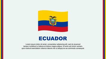 Ecuador Flagge abstrakt Hintergrund Design Vorlage. Ecuador Unabhängigkeit Tag Banner Sozial Medien Vektor Illustration. Ecuador Karikatur