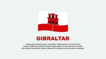 Gibraltar Flagge abstrakt Hintergrund Design Vorlage. Gibraltar Unabhängigkeit Tag Banner Sozial Medien Vektor Illustration. Gibraltar Hintergrund