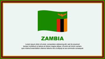 Sambia Flagge abstrakt Hintergrund Design Vorlage. Sambia Unabhängigkeit Tag Banner Sozial Medien Vektor Illustration. Sambia Banner