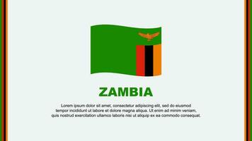 Sambia Flagge abstrakt Hintergrund Design Vorlage. Sambia Unabhängigkeit Tag Banner Sozial Medien Vektor Illustration. Sambia Karikatur