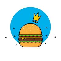 tecknad serie burger illustration. vektor bild.
