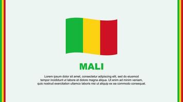 Mali Flagge abstrakt Hintergrund Design Vorlage. Mali Unabhängigkeit Tag Banner Sozial Medien Vektor Illustration. Mali Karikatur