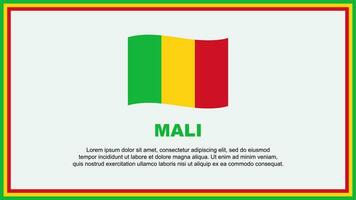 Mali Flagge abstrakt Hintergrund Design Vorlage. Mali Unabhängigkeit Tag Banner Sozial Medien Vektor Illustration. Mali Banner