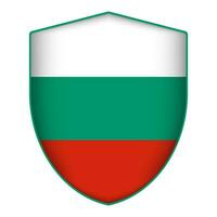 Bulgarien Flagge im Schild Form. Vektor Illustration.